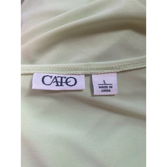 Cato Light Green Stretch Pullover Top, Size L - Picture 4 of 7